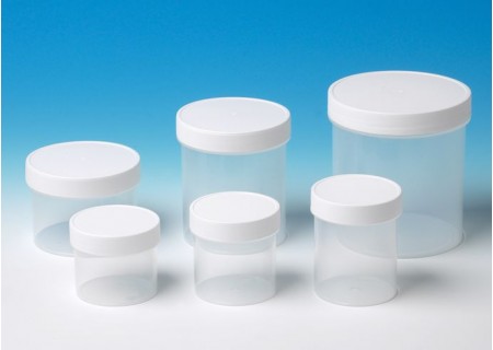 Transparent PP jar with white HDPE screw cap Transparent PP jar with white HDPE screw cap