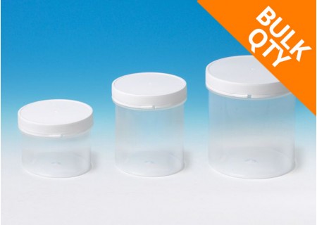 Transparent PP Jar with HDPE tamper-evident screw cap (bulk case qty) Transparent PP Jar with HDPE tamper-evident screw cap (bulk case qty)