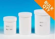 White PP Jar with HDPE tamper-evident screw cap (bulk case qty)