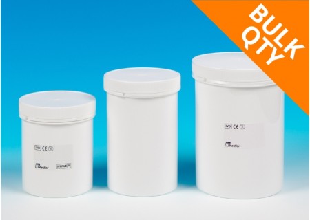 White PP Jar with HDPE tamper-evident screw cap (bulk case qty) White PP Jar with HDPE tamper-evident screw cap (bulk case qty)